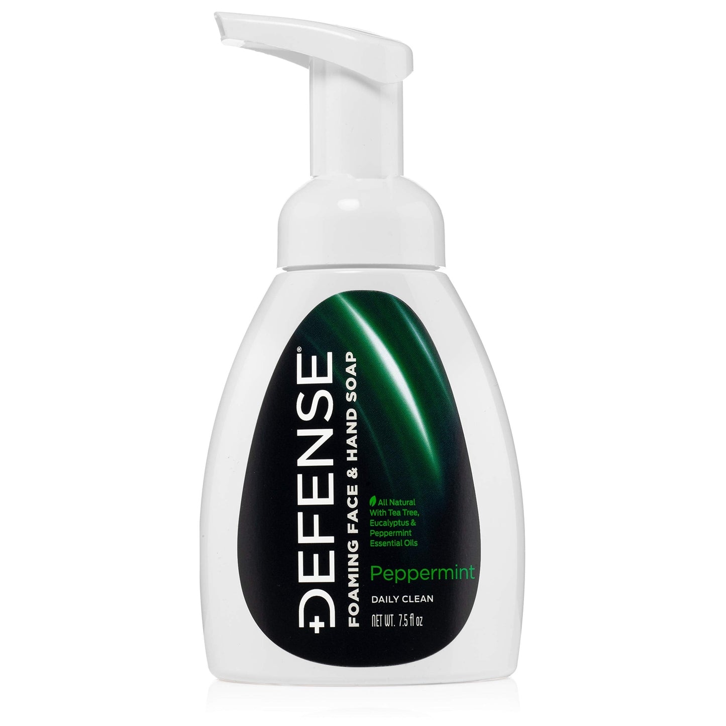 Defense Liquid Foaming Face & Hand Soap, Peppermint 7.5 Fl Oz with Tea Tree, Eucalyptus, Jojoba, Aloe Vera, Olive & Coconut Oils Beauty & Personal Care Defense Soap