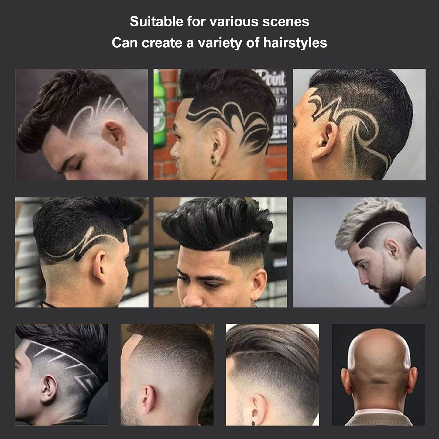 Ymiko Hair Trimmer, Electric Barber Clippers Rechargeable Electric Comfortable Grip Lasting 600mAh Hair Clipper for Salon Beauty and Personal Care Ymiko