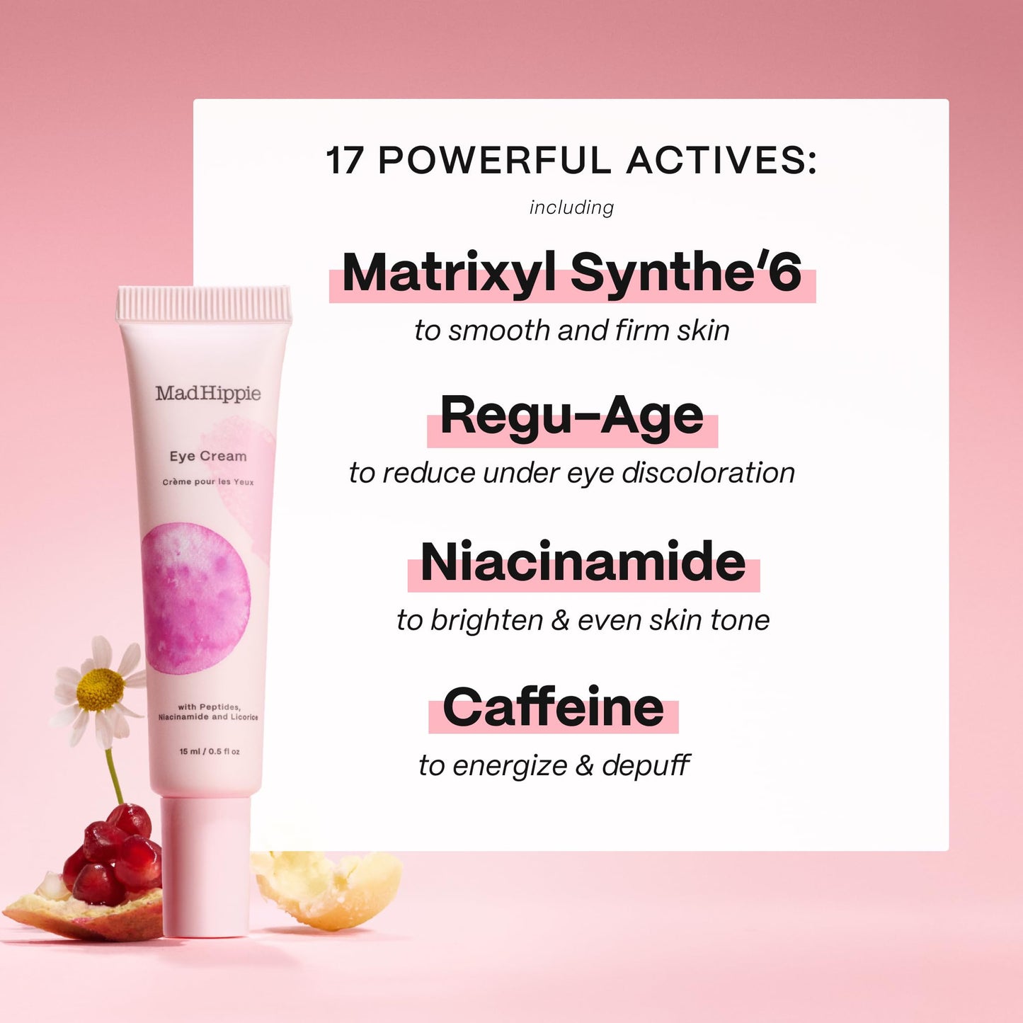Mad Hippie Eye Cream - Anti-Aging Under Eye Cream for Dark Circles and Puffiness with Niacinamide, with Skin-Brightening Vitamin C, 0.5 Oz Beauty & Personal Care Mad Hippie