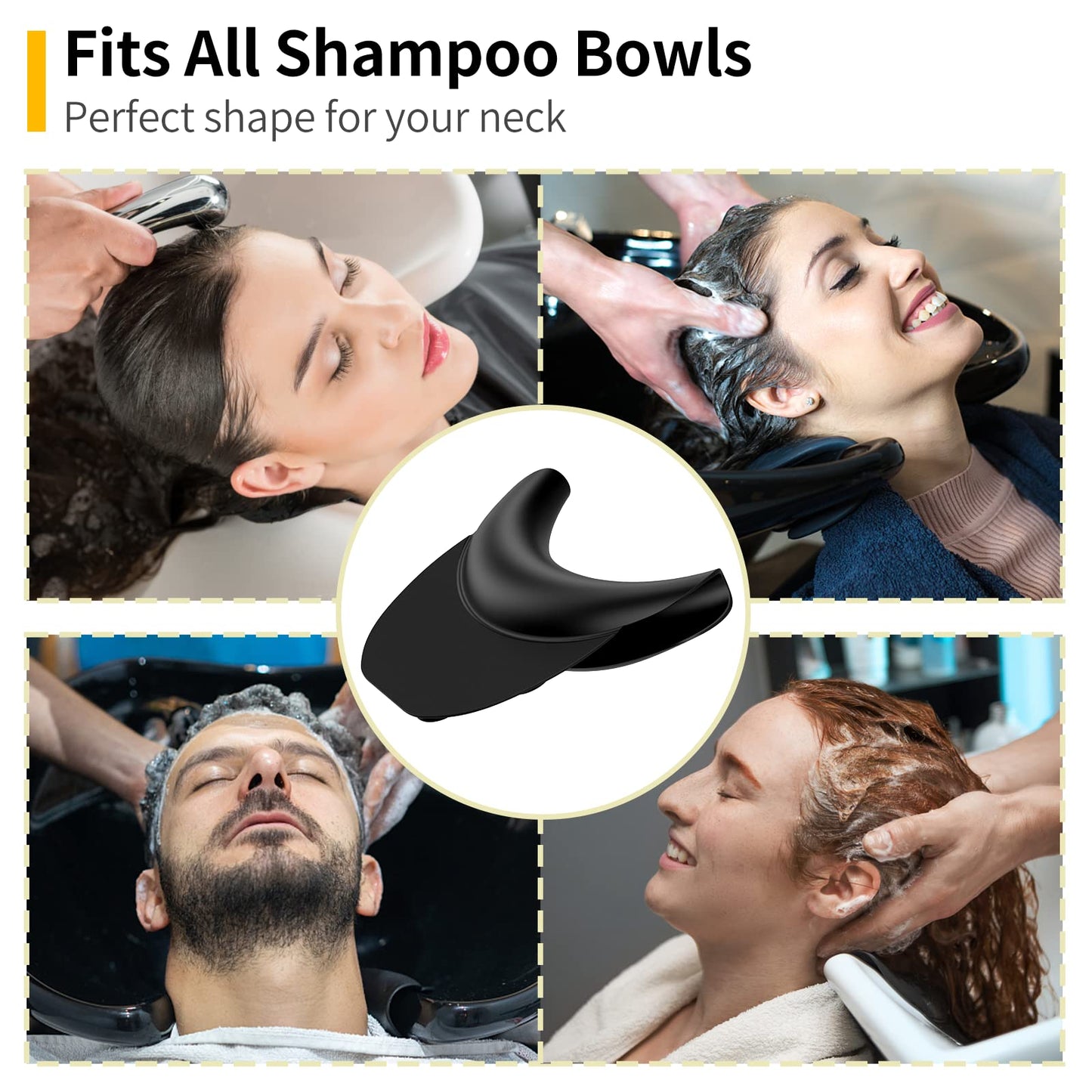 AISEELY Shampoo Bowl Neck Rest with Suction Cup, Silicone Neck Rest for Salon Sink, Shampoo Neck Cushion, Non-Slip Salon Neck Rest for Hair Washing Beauty and Personal Care AISEELY