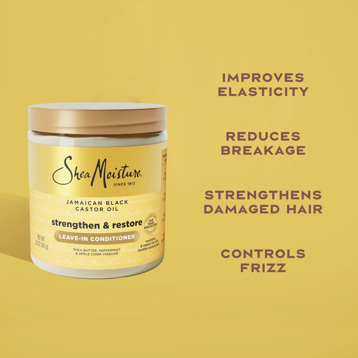 SheaMoisture Leave In Conditioner Jamaican Black Castor Oil Conditioner For Hair To Soften and Detangle Hair 20 oz Beauty & Personal Care Shea Moisture