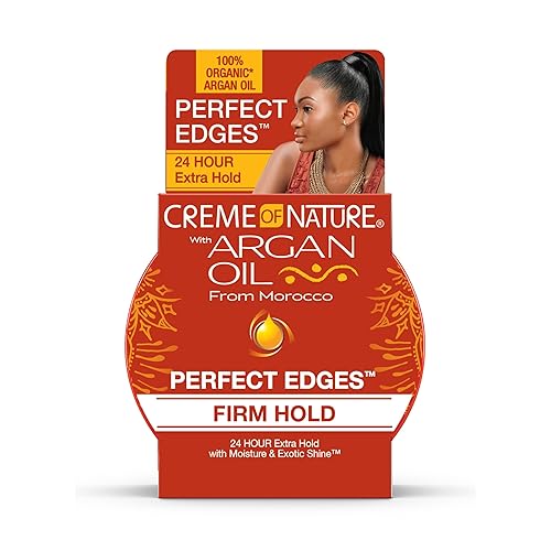Creme of Nature Perfect Edges™ Firm Hold Edge Control Gel, 24-Hour Hold, Non-Flaking, Frizz Control, Sleek Hair Gel, Argan Oil Edge Styler, 2.25 oz Beauty & Personal Care Creme of Nature