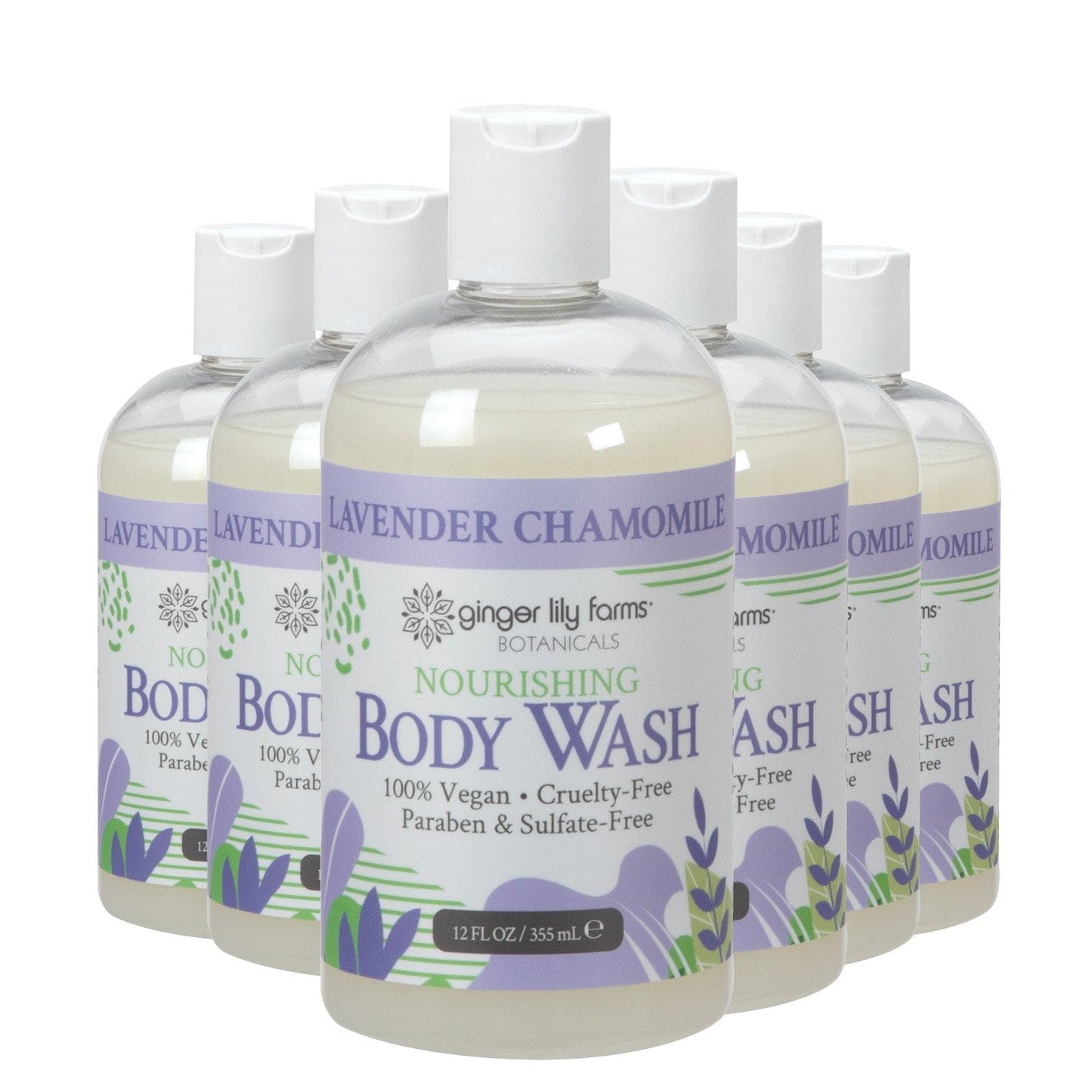 Ginger Lily Farms Botanicals Nourishing Body Wash, 100% Vegan & Cruelty-Free, Lavender Chamomile Scent, 12 Fl Oz (Pack of 6) Beauty & Personal Care Ginger Lily Farms