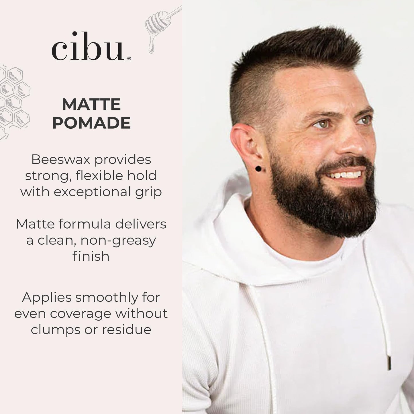 CIBU Matte Pomade - Nutrient Rich Hair Pomade for Men and Women - Long Lasting Hold Women and Mens Hair Products - Beeswax Firm Grip Control for Short Beauty & Personal Care CIBU
