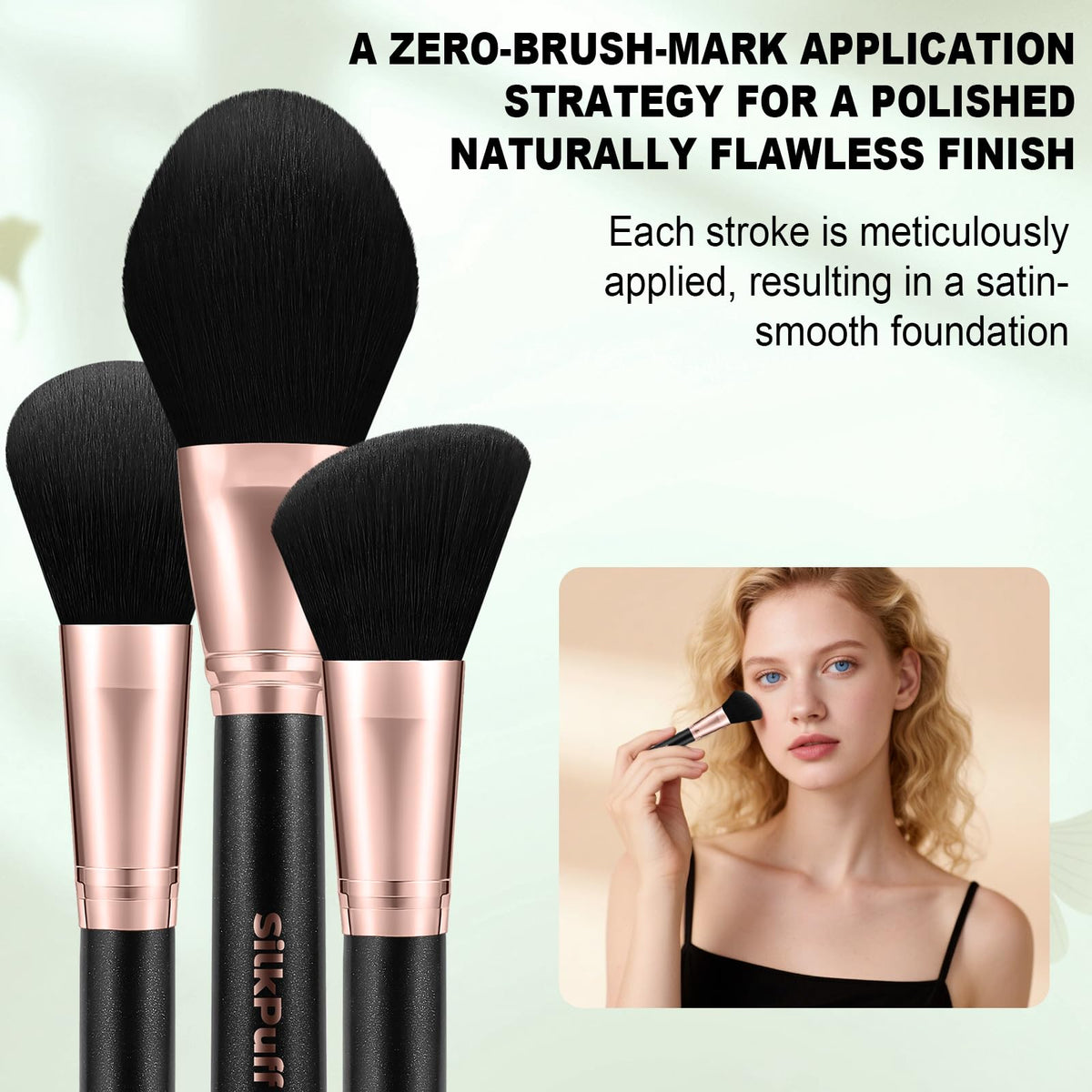 Silkpuff Makeup Brushes Set 15 Pcs Professional, Travel Makeup Brushes With Brush Case, Pearlescent Wood Handle, Premium Cruelty-Free Synthetic Fiber