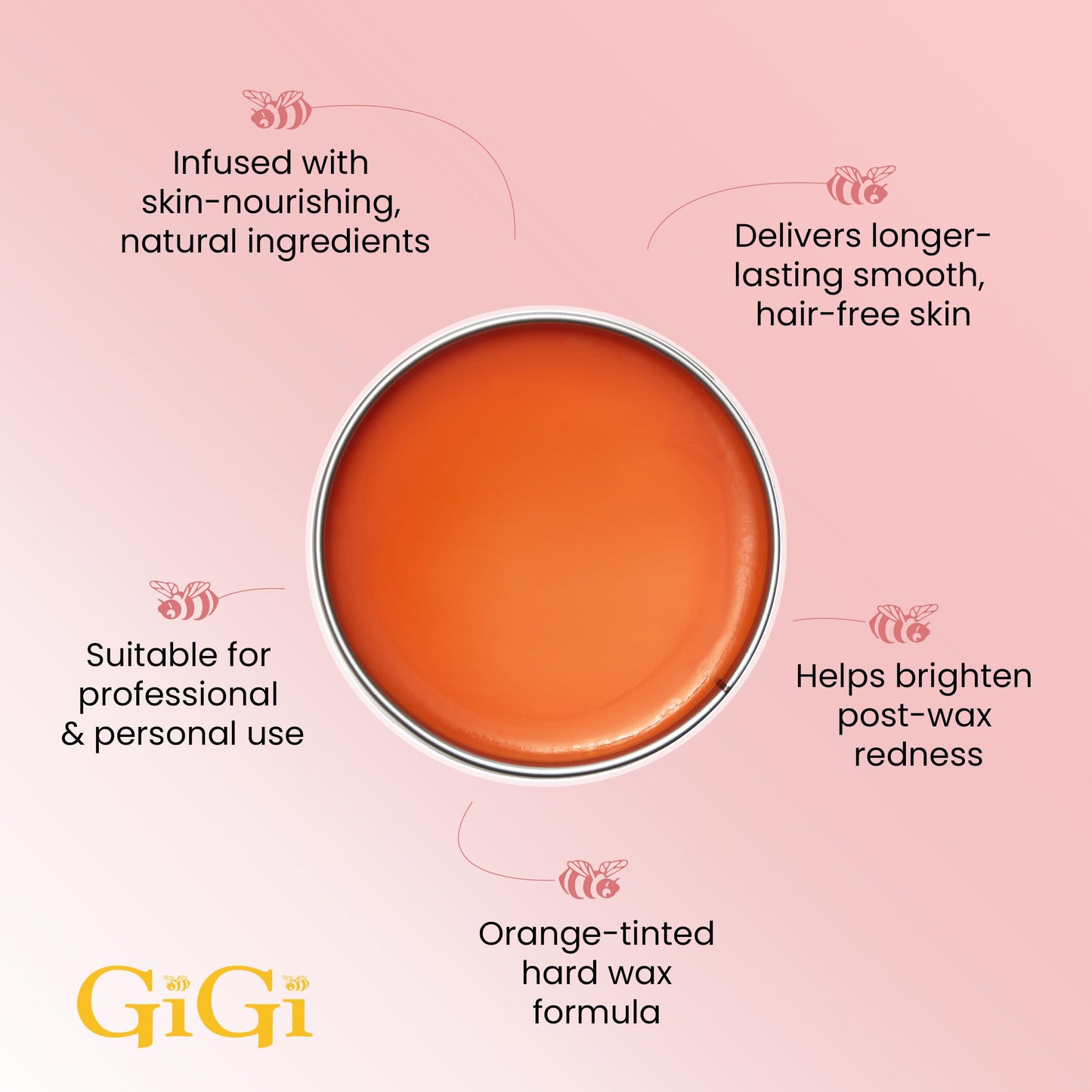 Gigi Neon Hard Wax - Papaya, Stripless Wax for Hair Removal, Ideal for Sensitive Skin, 14 Oz Beauty and Personal Care GIGI
