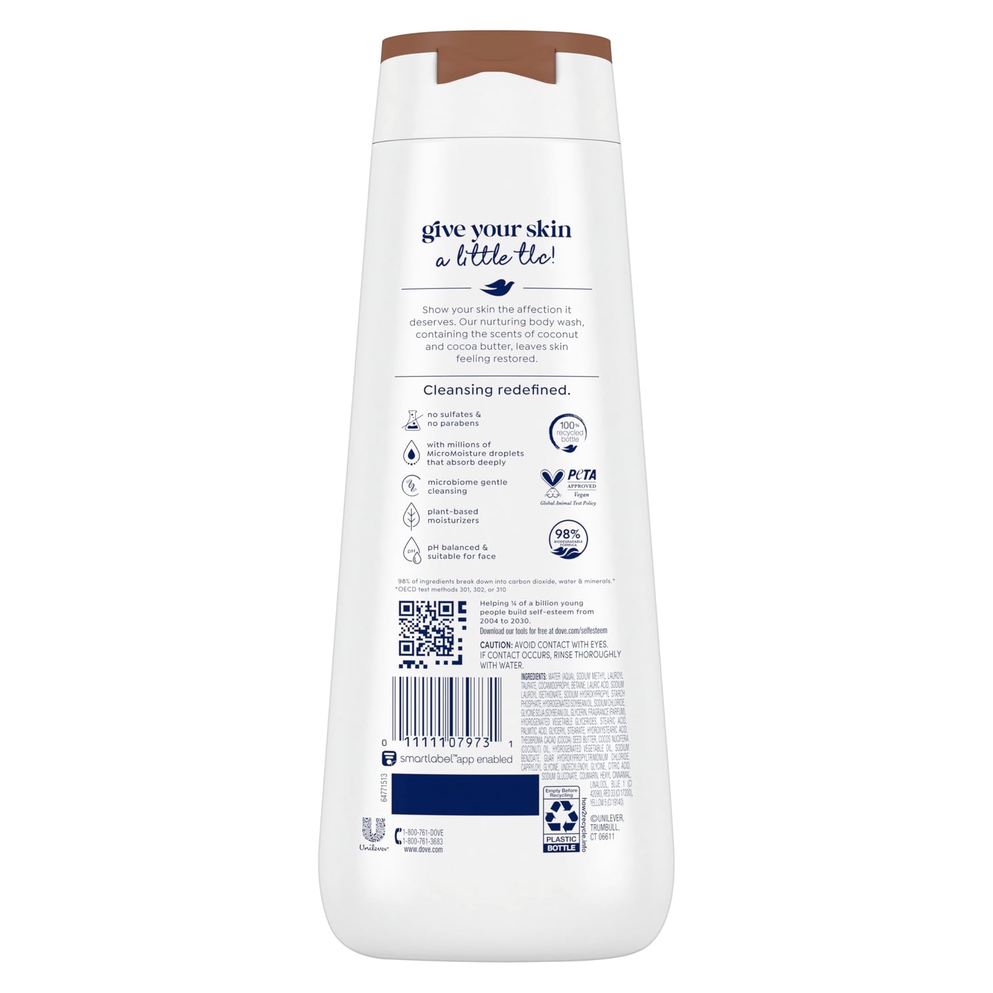 Dove Body Wash Restore Coconut & Cocoa Butter for 24hr Lotion-Soft Skin Moisturizing Skin Cleanser with No Sulfates No Parabens 20 oz Beauty & Personal Care Dove