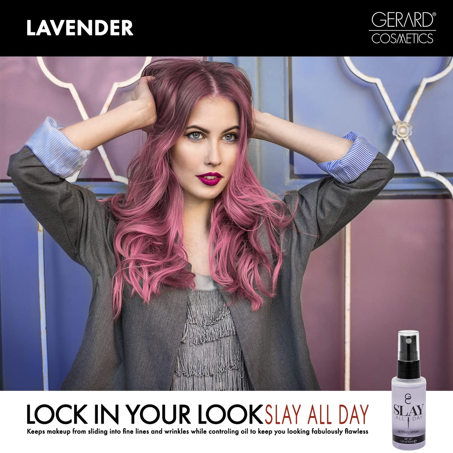Gerard Cosmetics Makeup Setting Spray Mini (Lavender), Slay All Day Scented Makeup Finishing Spray, Oil Control, Matte Finish, Cruelty Free, Made USA Beauty & Personal Care Gerard Cosmetics