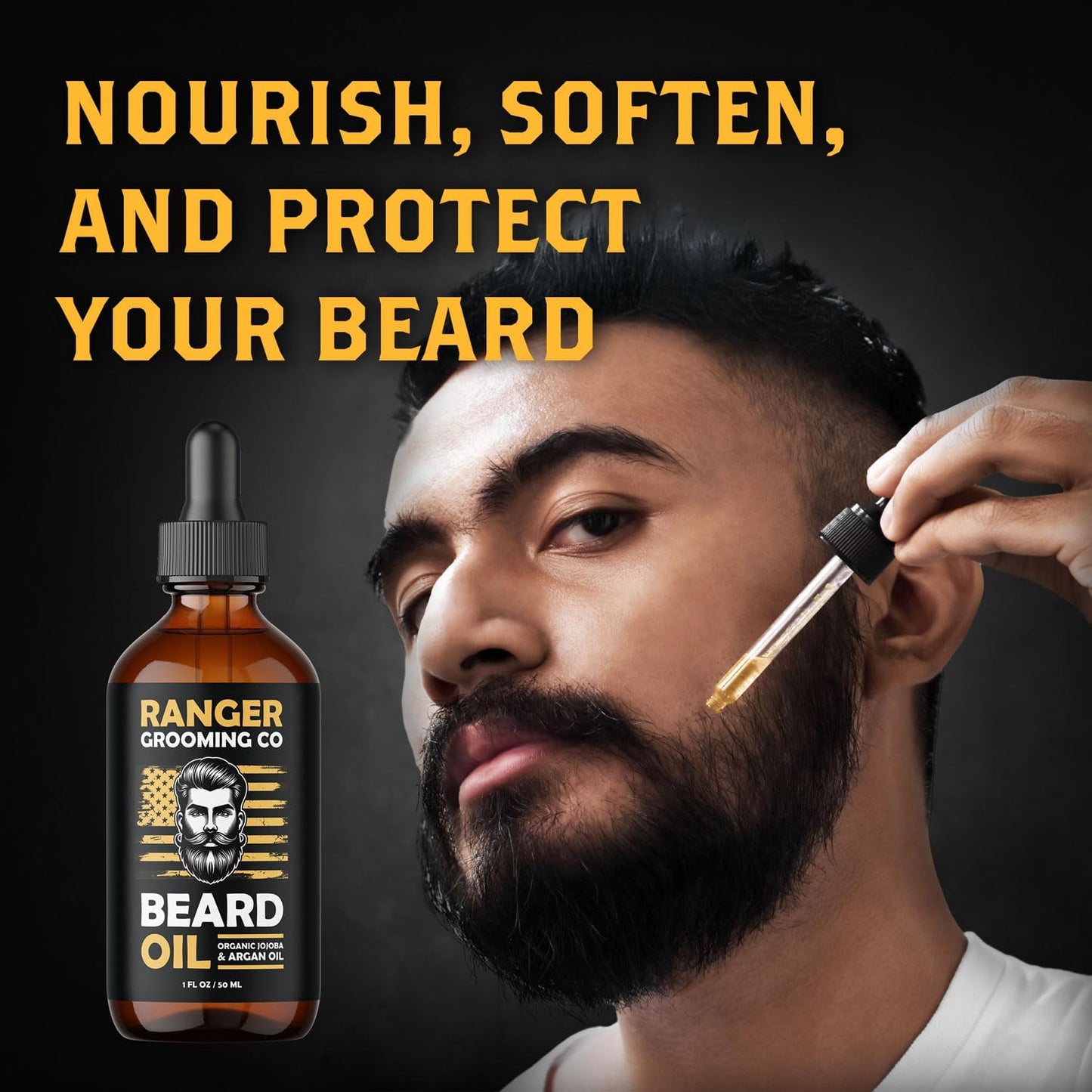Leven Rose Ranger Grooming Unscented Beard Oil for Men - Organic Jojoba & Argan Oil - Fragrance Free - Made in USA - 1 FL OZ / 30 ML Beauty & Personal Care Leven Rose