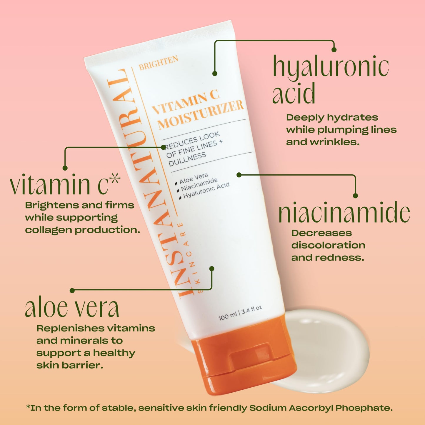 InstaNatural Vitamin C Moisturizer Face Cream, Reduces the Look of Fine Lines and Wrinkles, Moisturizing Lotion for Dry Skin with Aloe Vera Beauty & Personal Care InstaNatural