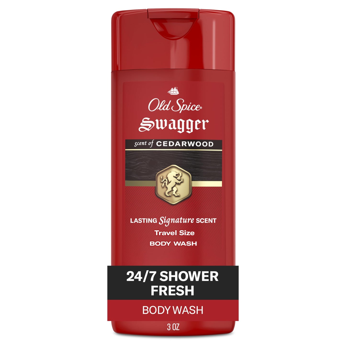 Old Spice Refreshing Body Wash for Men, 3X Defense, 24/7 Shower Fresh with Long Lasting Scent, Travel Size, Red Collection, Swagger with Cedarwood Beauty & Personal Care Old Spice