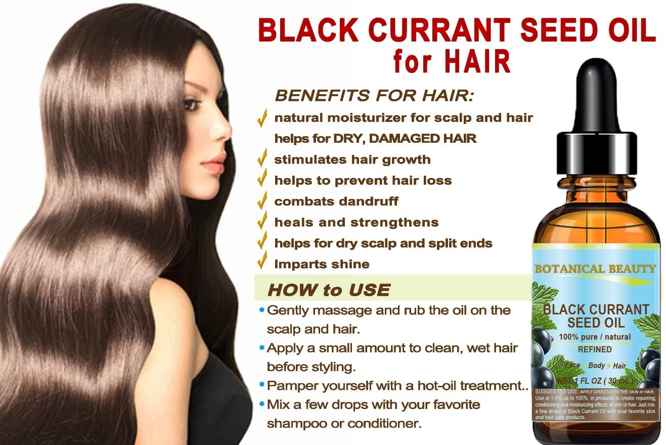 Botanical Beauty BLACK CURRANT SEED OIL 100% Pure Natural Undiluted Refined Cold Pressed Carrier Oil for Skin, Hair, Lip and Nail Care (1 Fl Oz) Beauty & Personal Care Botanical Beauty