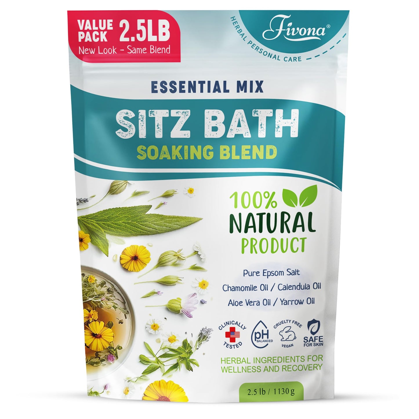 Hemorrhoid Treatment 40oz, Fivona Sitz Bath Salts, Postpartum Soaking Blend Epsom Salt with All Natural Oils for Self Care, Bartholin Cyst Treatment Beauty and Personal Care FIVONA