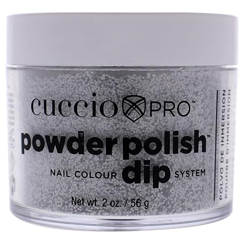 Pro Powder Polish Nail Colour Dip System - Deep Silver Glitter by Cuccio Colour for Women - 1.6 oz Nail Powder Beauty & Personal Care Cuccio