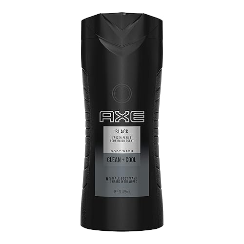 AXE Body Wash 12h Refreshing Scent Cleanser Black Frozen Pear and Cedarwood Men's Body Wash with 100 percent Plant-Based Moisturizers 16 oz Beauty & Personal Care AXE