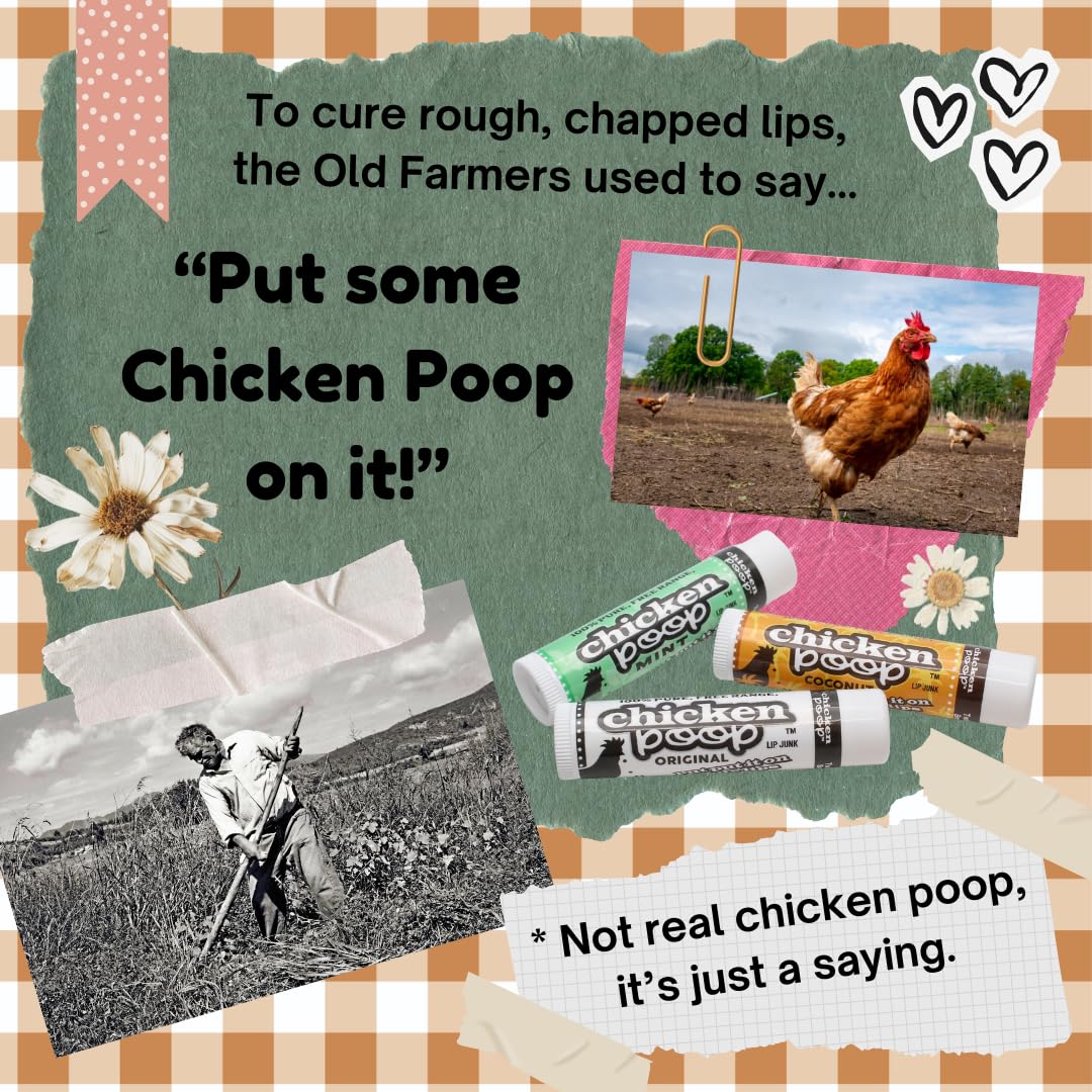 Chicken Poop® 100% Natural Moisturizing Lip Balm, Free Range Chicken Poop, Original Lip Junk, 1-Tube Beauty and Personal Care Simone Chickenbone