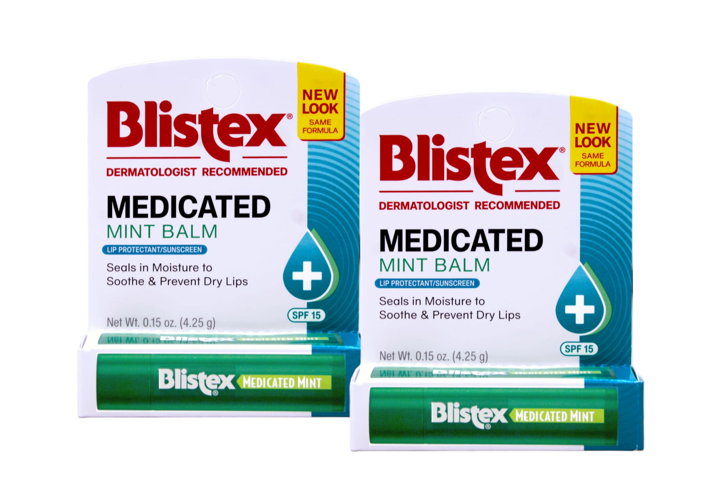 Blistex, Medicated Mint Balm, Lip Protectant/Sunscreen, SPF 15, .15 oz (4.25 g) - 2pc Beauty and Personal Care Blistex