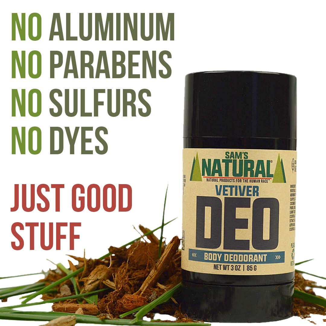 Sam’s Natural Deodorant - Vetiver - Holiday Gifts - Stocking Stuffers - Gifts for Men - Aluminum Free DEO - No phthalates, parabens, sulfates, or dyes Beauty and Personal Care Sam's Natural