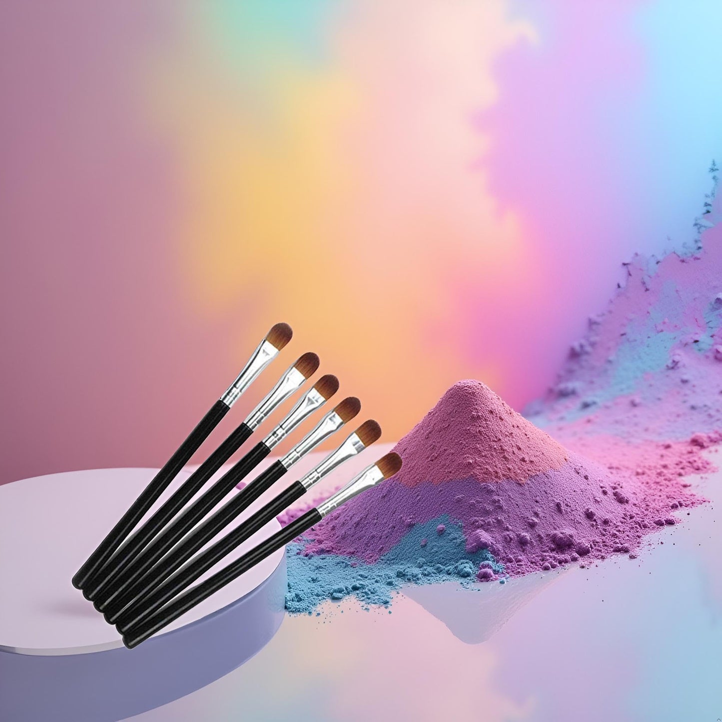 6Pcs Black Professional Shader Eyeshadow Brush - All Over Short Flat Shader Eye Makeup Brush with Dense Rounded Natural Hair Bristles to Pack Eye Beauty & Personal Care GANPUB