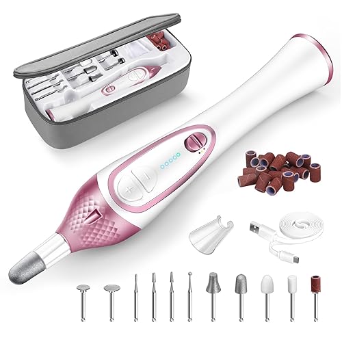 36-Piece Professional Manicure Pedicure Kit-Cordless Electric Nail File Kit,20000RPM, 11Pcs Bits,4 Speed,Rechargeable Pedicure Tool for Feet,Hand Foot Beauty & Personal Care ISTON