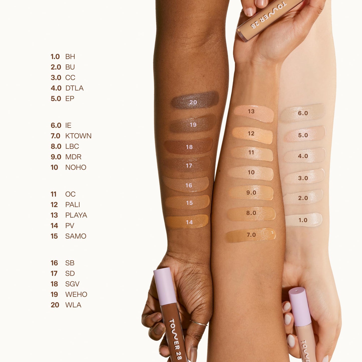 Tower 28 Swipe Serum Concealer - Hydrating Medium-Full Coverage Concealer + Under Eye Brightener - Skin Care Infused Makeup with Hyaluronic Acid + Beauty and Personal Care Tower 28