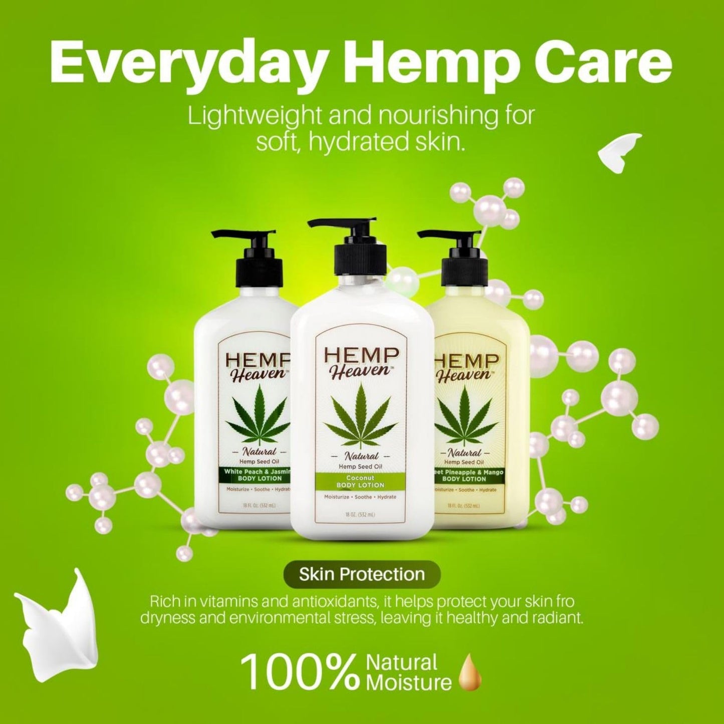 Hemp Heaven Hemp Lotion - Natural Hemp Seed Oil, Paraben-Free, 18 oz, Made in USA, Nourishing for Men & Women, EWG Verified, Anti-Aging (Coconut) Beauty & Personal Care Hemp Heaven