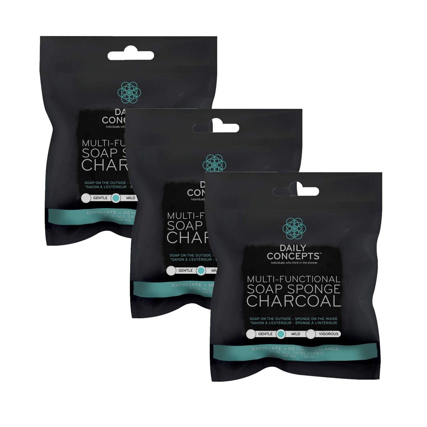 DAILY CONCEPTS Mild Texture Sponge, Charcoal Beauty & Personal Care DAILY CONCEPTS