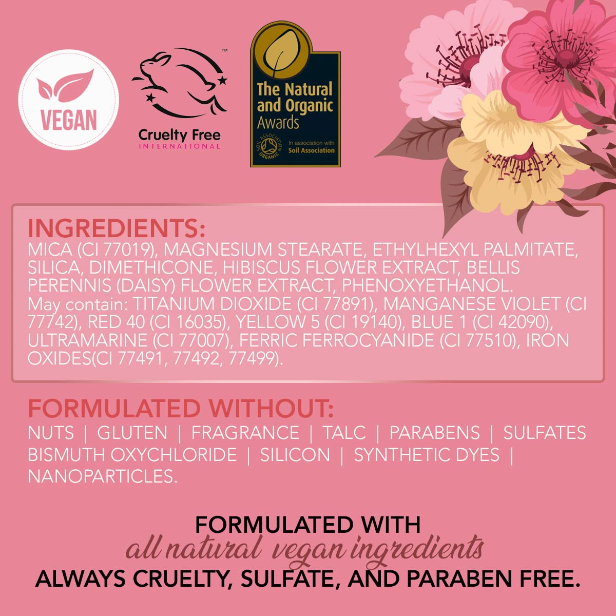 Rachel Couture Eyeshadow Palette with Natural Ingredients & Pure Pigments | Vegan & Cruelty-Free | Infused with Natural Botanical Extracts - 30 Colors Beauty & Personal Care Rachel Couture