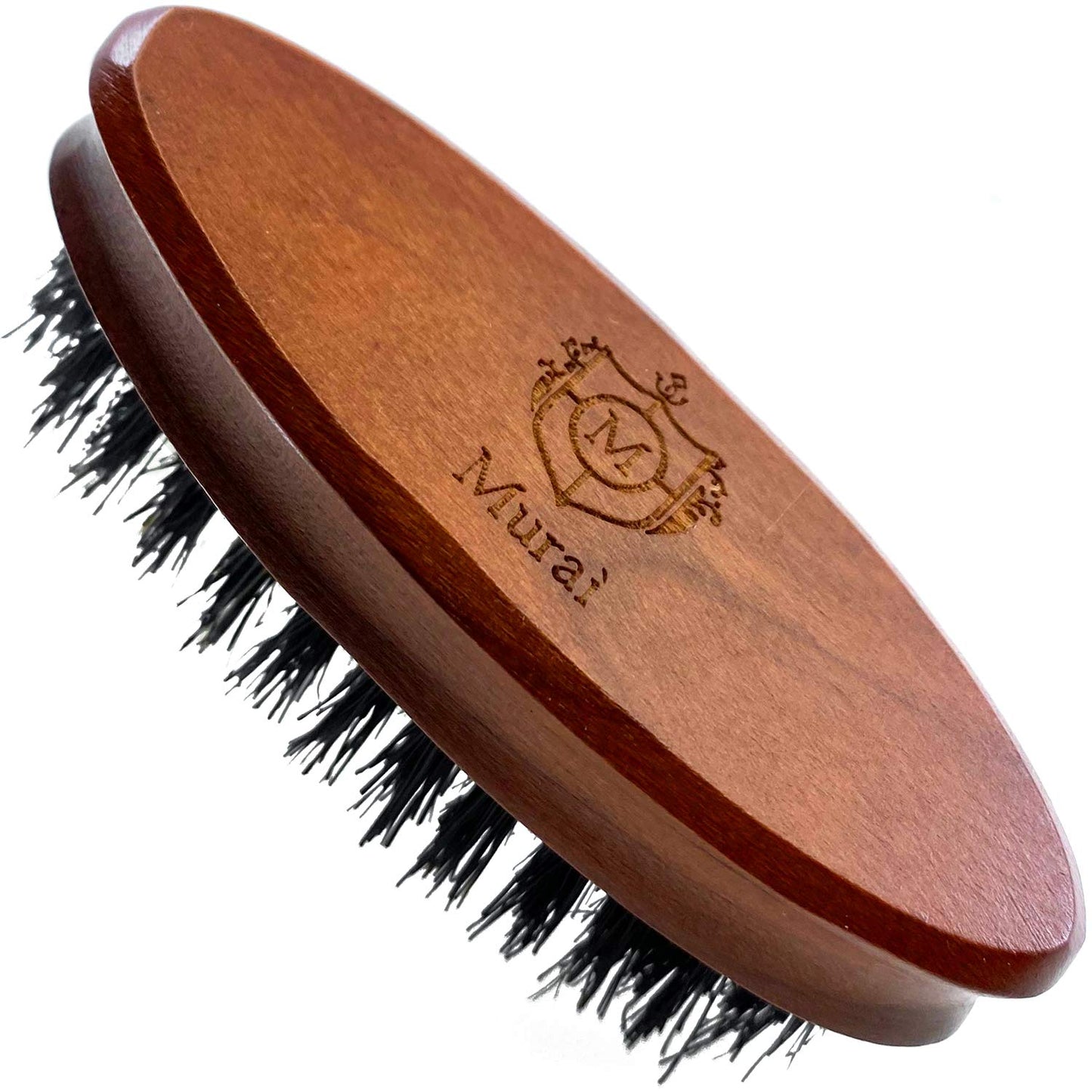 Murai by Giorgio GM4F Firm Boar Bristle Beard Brush - Travel Brush for Men's Skin Care and Grooming - Pocket Oval Beard Brush Beauty and Personal Care GIORGIO