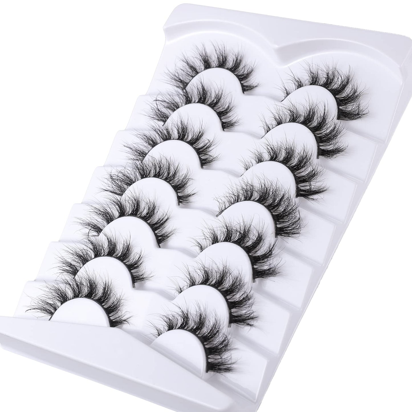 Mebver False Eyelashes Cat Eye Lashes Faux Mink Lashes Natural Look Fluffy Wispy Lashes That Look Like Extensions Pestañas Postizas D Curl Lash Strips Beauty & Personal Care Mebver