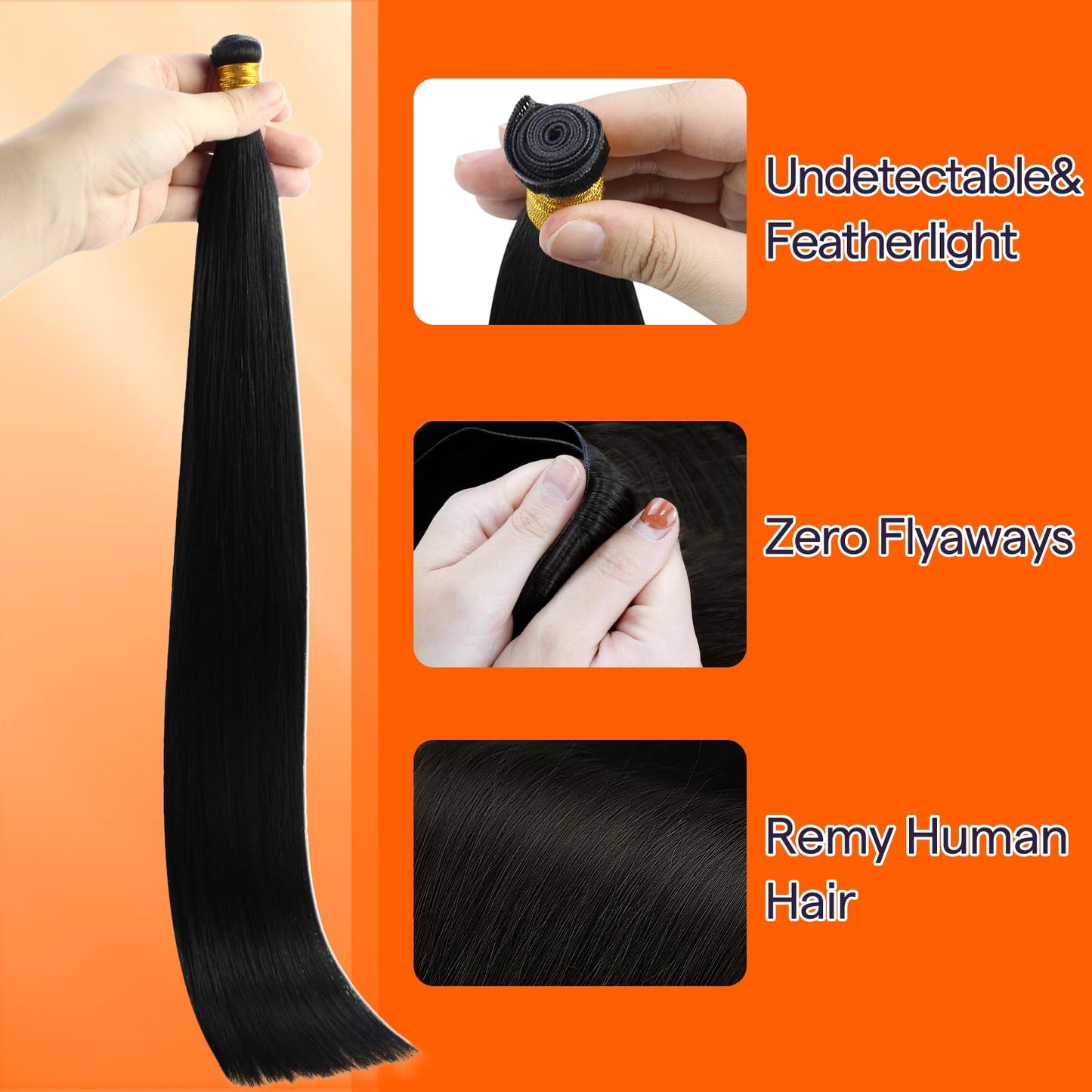Full Shine Sew in Hair Extensions Real Human Hair 22 Inch Piano Color Golden Blonde With Light Blonde Highlight Invisible Hair Extensions Silky Real Beauty and Personal Care Full Shine
