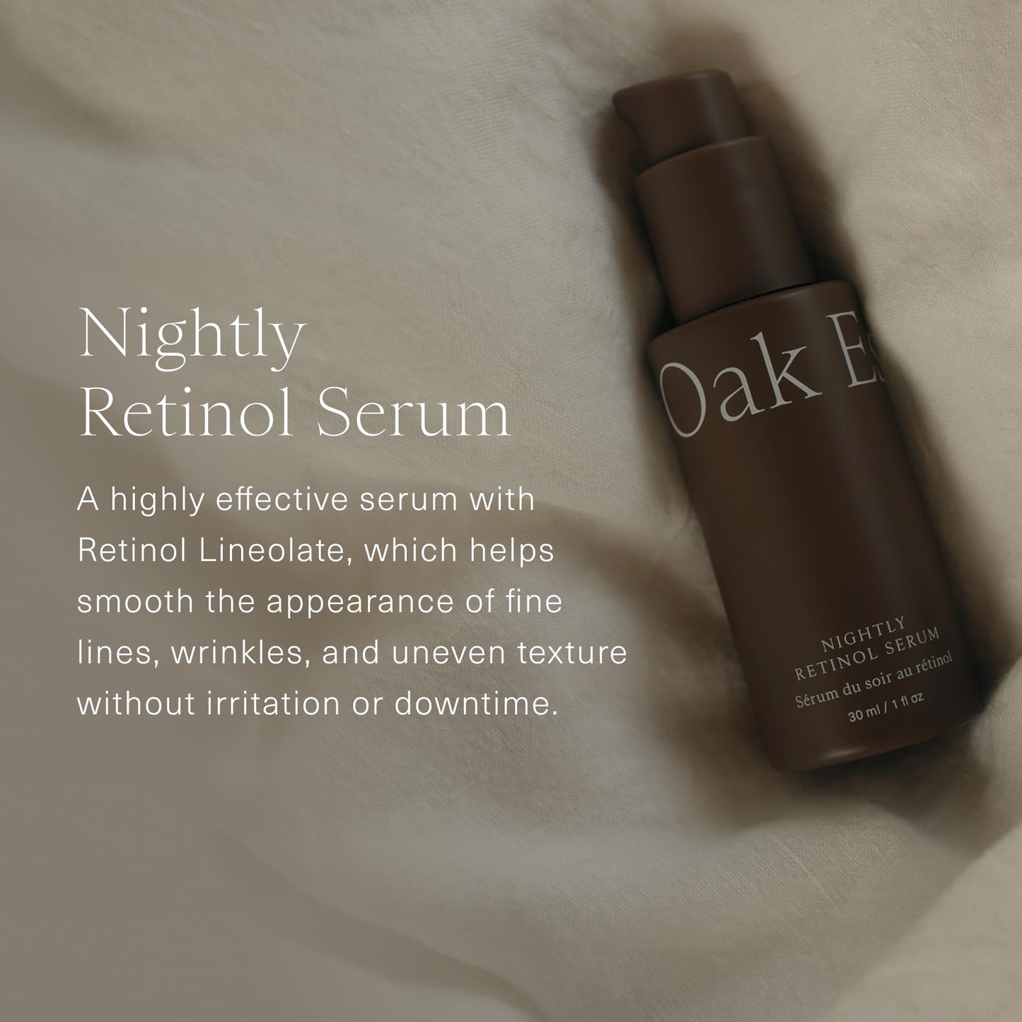 Oak Essentials Nightly Retinol Serum, Gentle Anti-Aging Face Serum with Retinyl Linoleate, Squalane and Avocado Fruit Extract, Helps Soften Fine Lines Beauty & Personal Care Oak Essentials