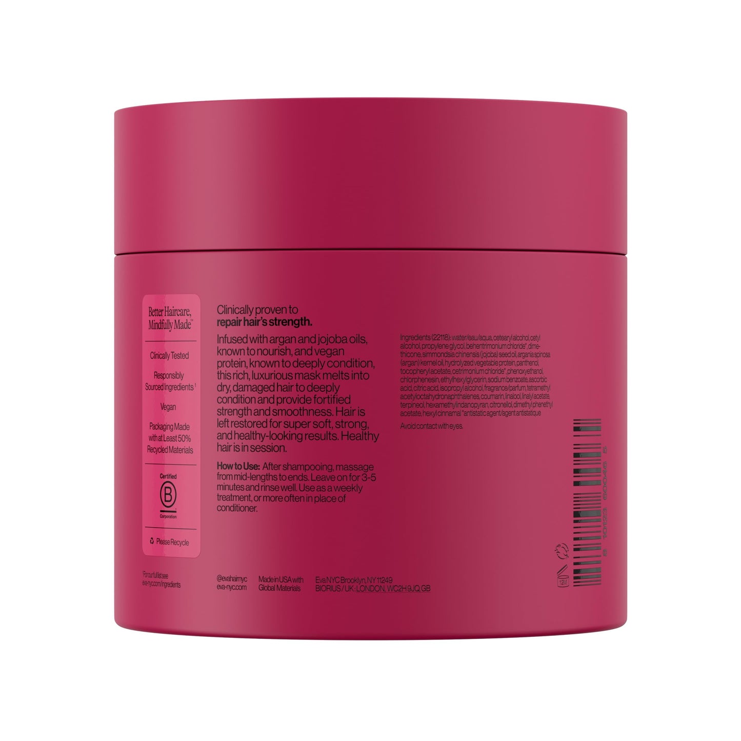 Eva NYC Therapy Session Deep Conditioning Hair Mask with Vegan Protein, Jojoba Oil + Argan Oil - Hydrate, Soften + Repair Hair Strength - Sulfate Free Beauty and Personal Care EVA·NYC