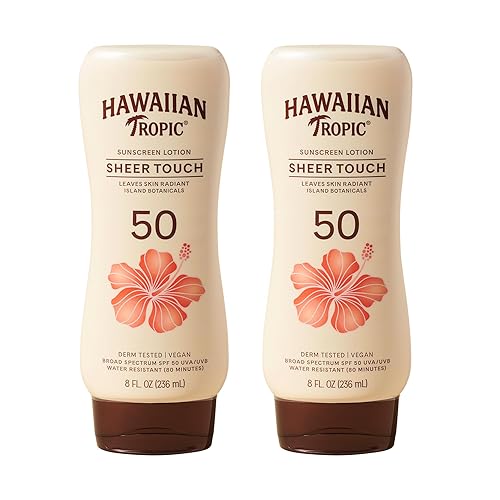 Hawaiian Tropic Sheer Touch Ultra Radiance Lotion Sunscreen SPF 50, 8 Fl Oz Twin Pack, Hawaiian Tropic Sunscreen SPF 50, Sunblock, Oxybenzone Free Beauty & Personal Care Hawaiian Tropic
