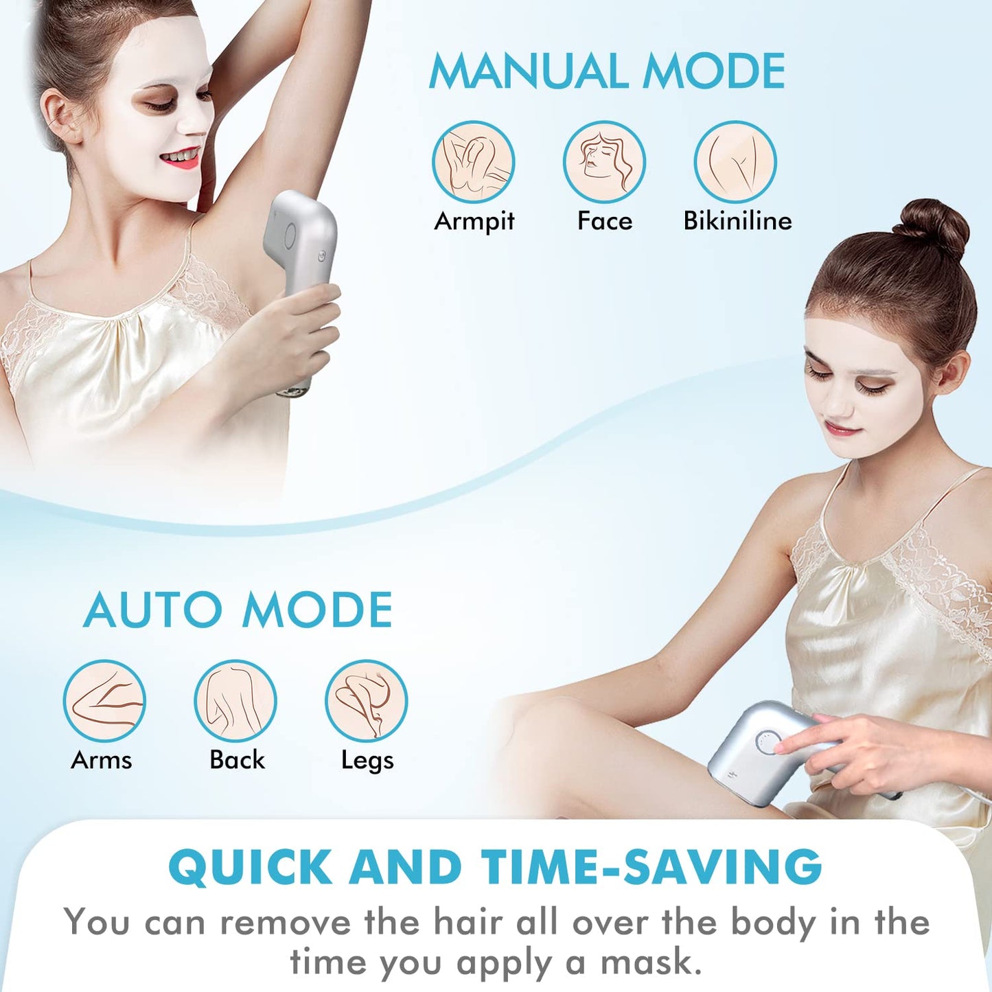 at-Home Hair Removal for Women and Men, DOPI Painless Hair Removal Device with Sapphire Cooling, Safe and Long-Lasting for Reducing in Hair Growth Beauty and Personal Care DOPI