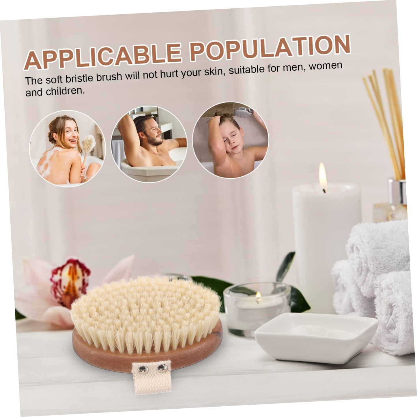 Veemoon Body Scrubber Brush with Ergonomic Handle Design for Dry Wet Use Gentle Exfoliating Bath Brush for Refreshing Skin Shower Bath Routine Beauty and Personal Care Veemoon