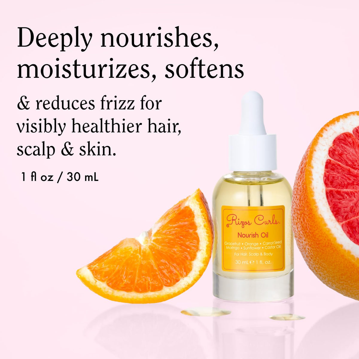Rizos Curls Nourish Oil - Strength & Frizz Control - Improve Split Ends & Repair Dry Brittle Hair - Smooths & Hydrates All Hair Types Straight, Wavy Beauty & Personal Care Rizos Curls