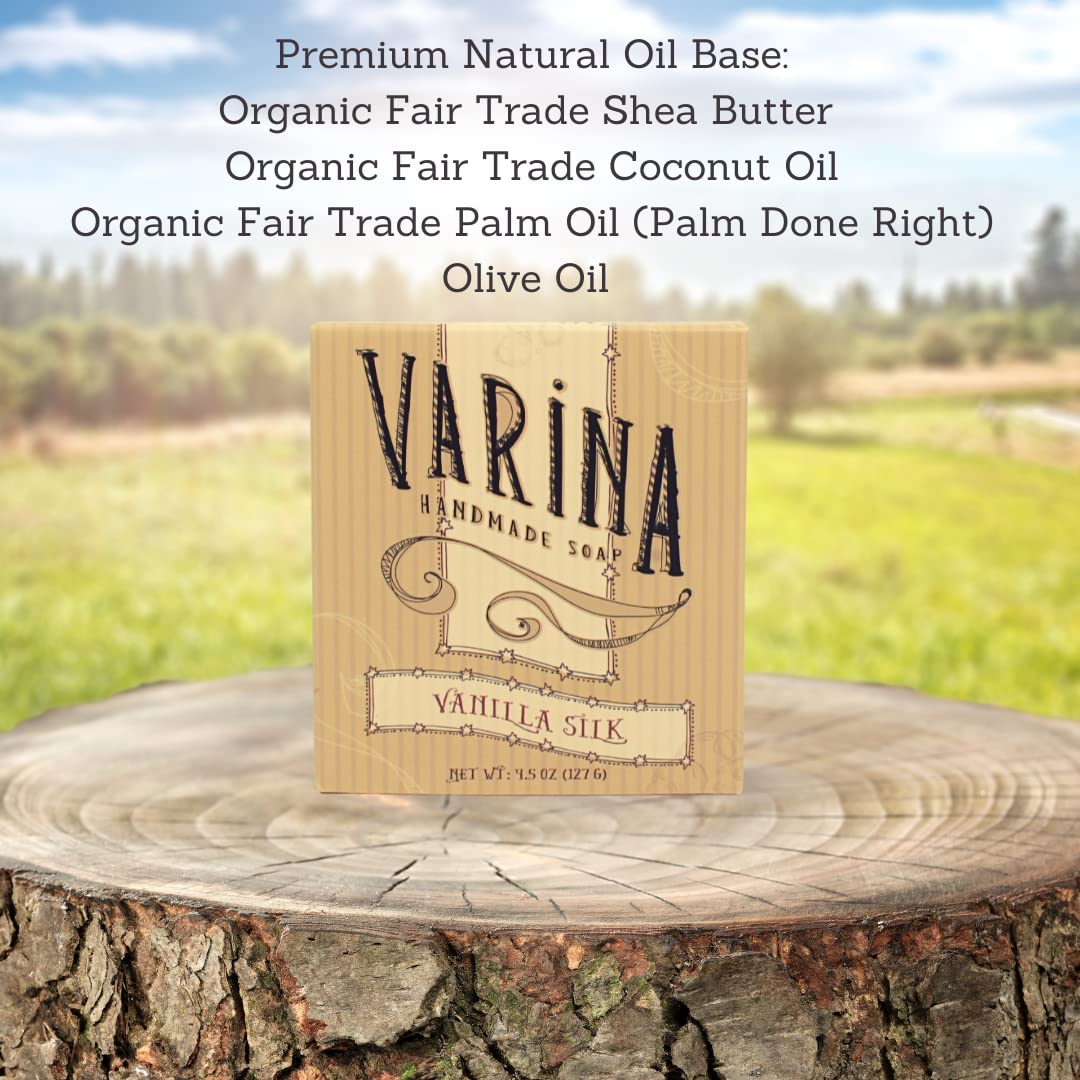 Varina Natural Vanilla Silk Bar Soap - Gentle Cleansing for Sensitive Skin, Sweet and Vanilla - 3 Pack Beauty & Personal Care Varina