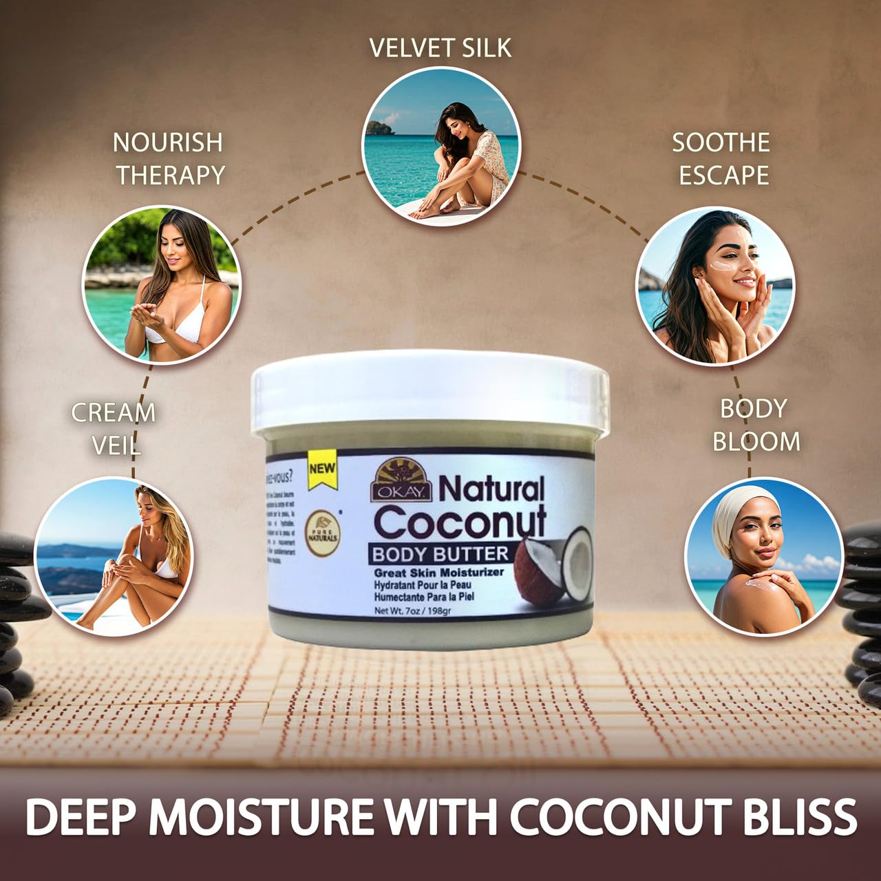 Okay Butter 100% Natural Smooth for Skin and Hair Easily Absorbed By the Skin & Hair Leaving It Soft & Moisturized Silicone, Paraben Free For All Skin Beauty & Personal Care OKAY