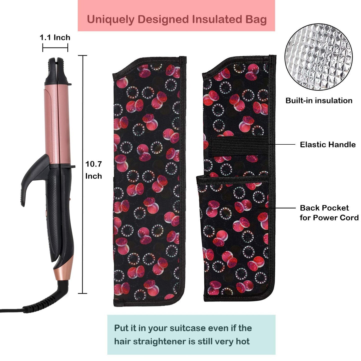 JYfeel 2-in-1 Flat Iron & Curling Iron, Travel Hair Straightener and Curler Combo with 1" Ceramic Plate, Dual Voltage, Rose Gold Beauty & Personal Care JYfeel