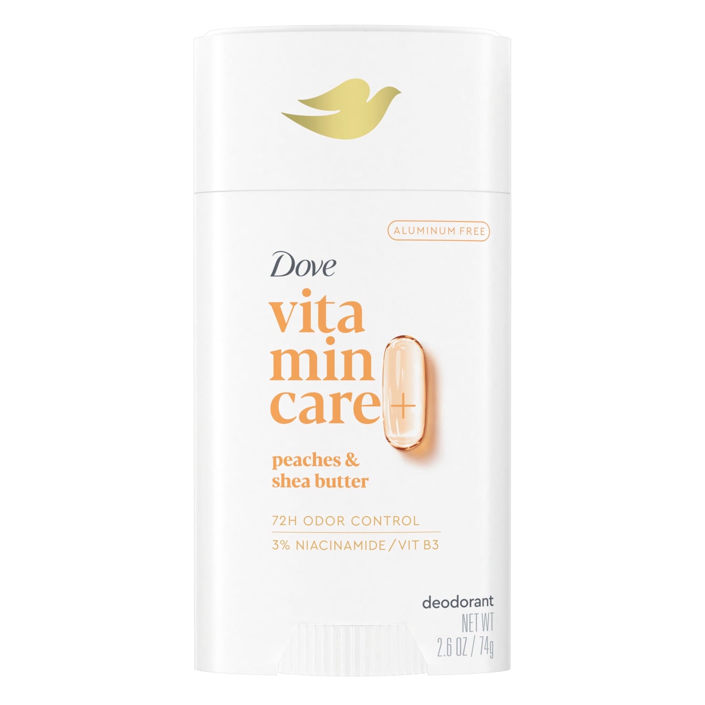 Dove VitaminCare+ Aluminum Free Deodorant Stick for 72H Odor Protection Peaches & Shea Butter Breathable Deodorant for Women 2.6 oz Beauty and Personal Care Dove