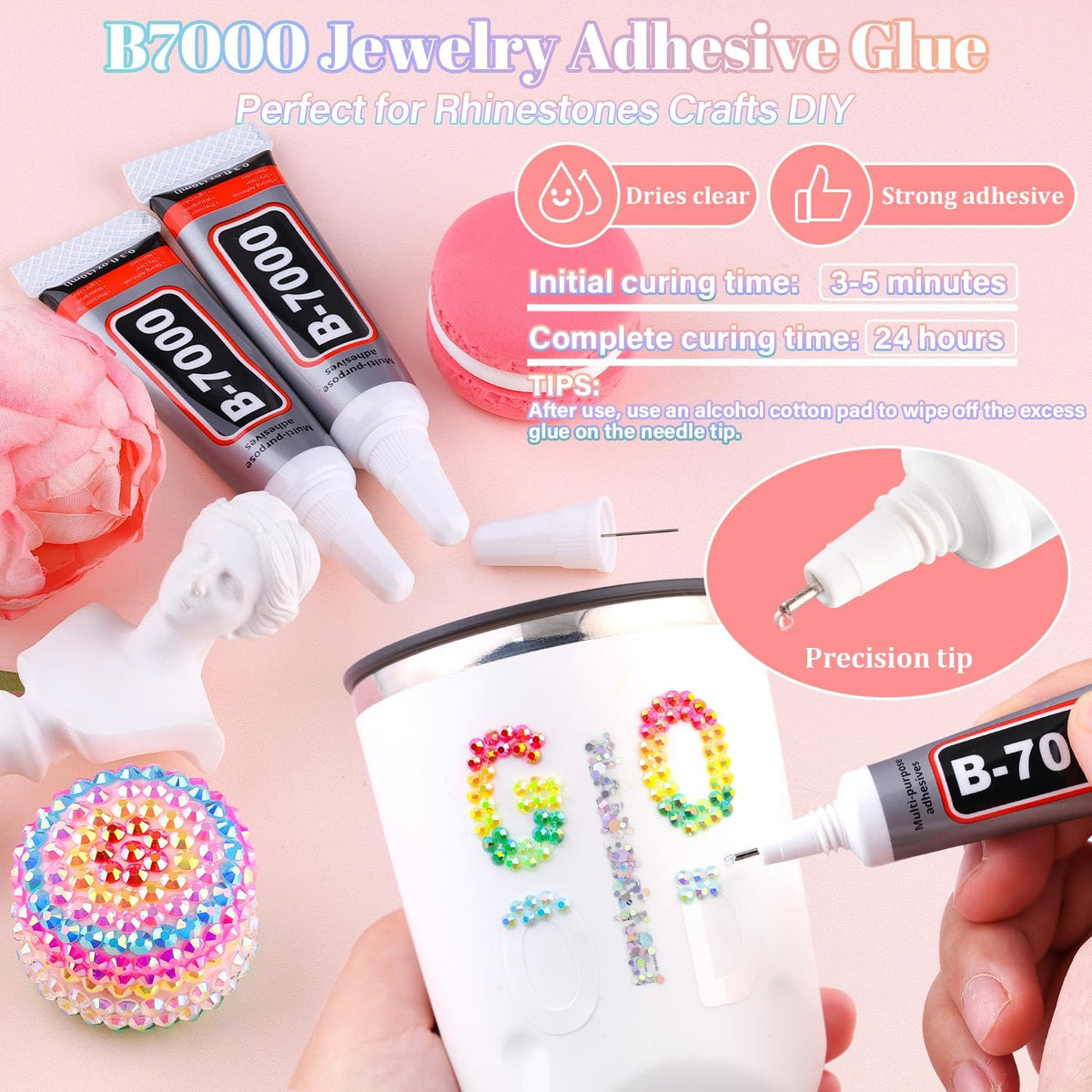 BELLEBOOST 50000Pcs 40 Colors Jelly Rhinestones Bedazzling kit, 3mm Multicolor Resin Flatback Gems for Diamond Art, Bedazzler Kit with 3Pcs 10ml B7000