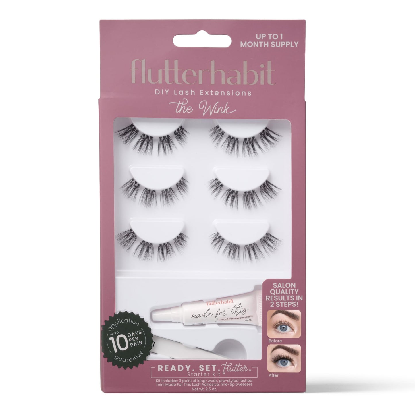 FlutterHabit Wink Ready Set Starter Kit, DIY Eyelash Extensions, Lash Clusters for Women, Professional Quality At Home Eyelash Extension Kit, Natural… Beauty & Personal Care FlutterHabit