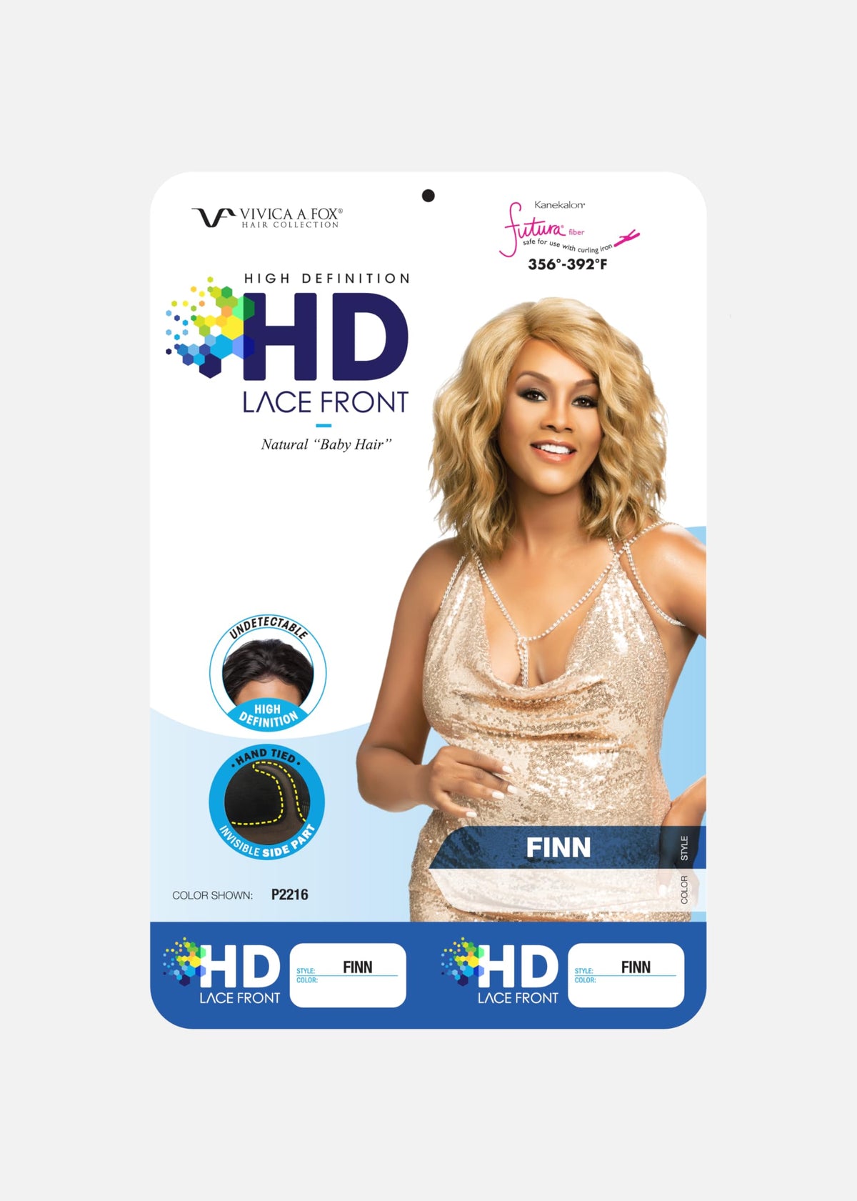 Vivica A. Fox FINN, Futura Synthetic Heat Resistant Fiber, HD Deep Lace Front, Natural Baby Hair, Layered Body Wave and Side Bang w/Invisible Side