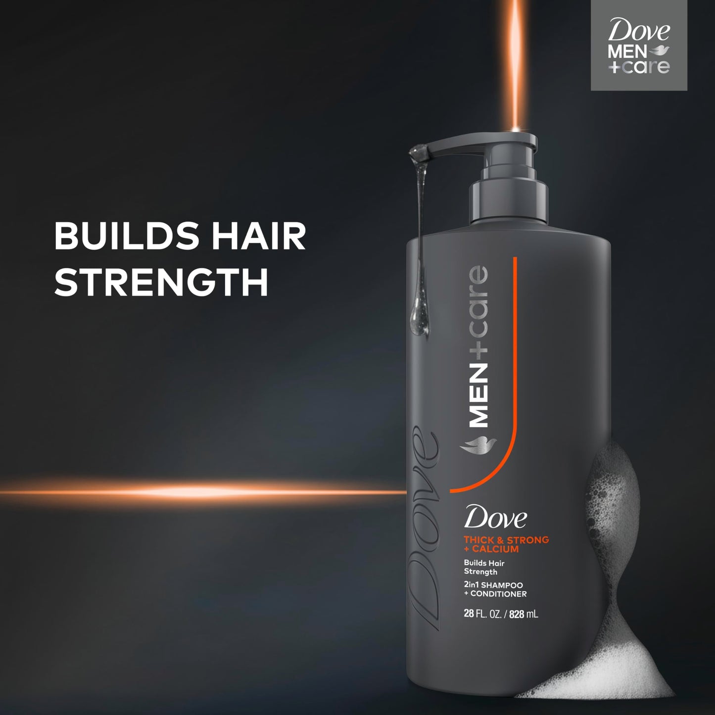 DOVE MEN + CARE Shampoo 1 count Thick & Strong, Builds Hair Strength, with Calcium 28 Fl oz Beauty and Personal Care DOVE MEN + CARE