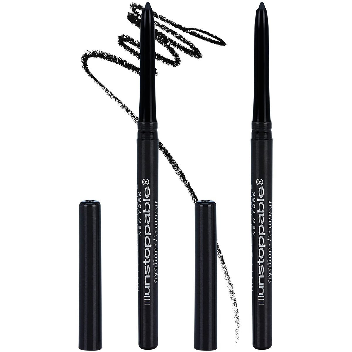 Maybelline Unstoppable Waterproof Mechanical Black Eyeliner Pencil, Easy to Apply, Smooth Glide, Up to 24 Hour Wear, Onyx, Pack of 2 Beauty & Personal Care MAYBELLINE