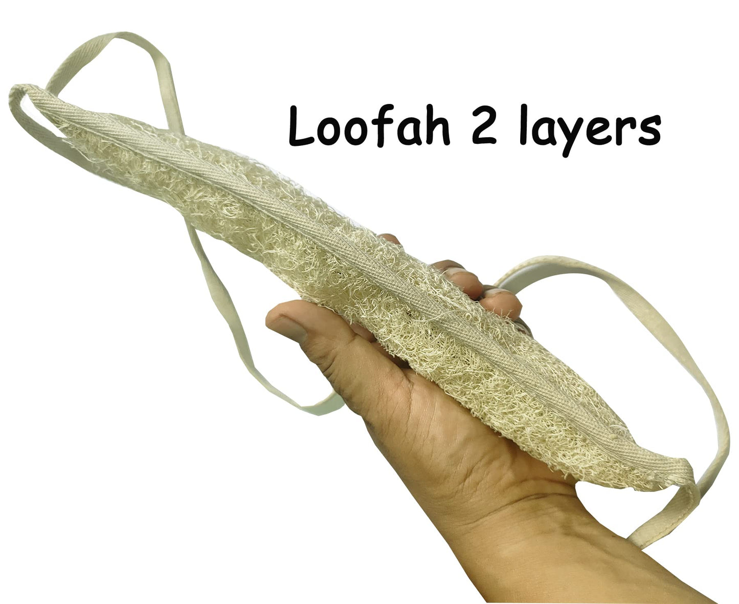 Plai Na Natural Loofah 2 Layers Back Scrubber Sponge Body for Shower Back Exfoliator Exfoliating Scrubber Deep Clean Beauty & Personal Care Plai Na