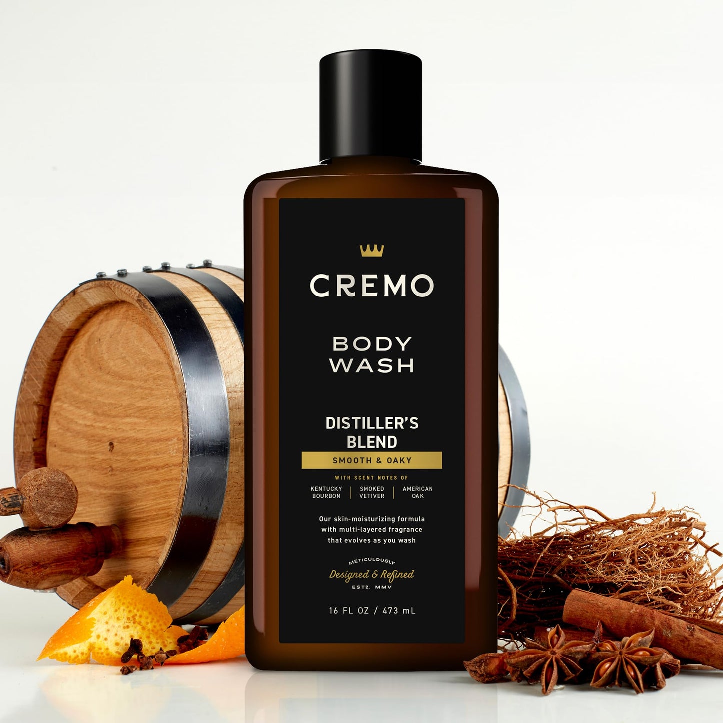 Cremo Body Wash Men, An Elevated Blend with Notes of Kentucky Bourbon, Smoked Vetiver and American Oak, 16 Fl Oz Beauty & Personal Care Cremo