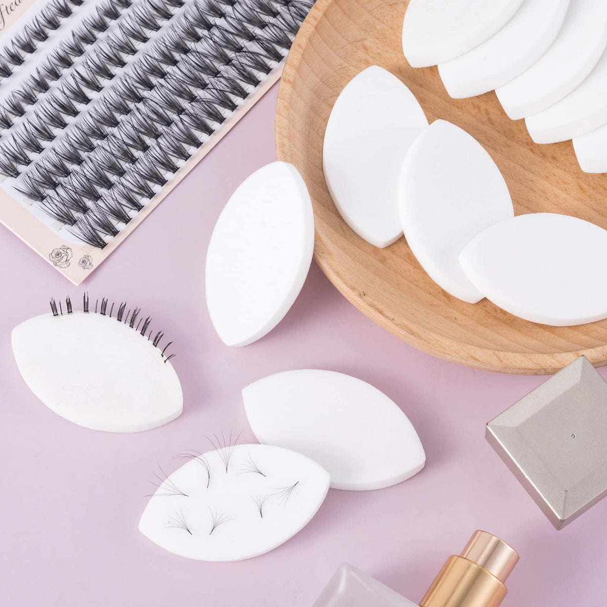 OIIKI 60Pcs Eye Shaped Practice Sponge, Lash Exercise Sponge White, Practice Sponges for Beginners Makeup Eyelash Lash Extensions Supplies Beauty & Personal Care OIIKI