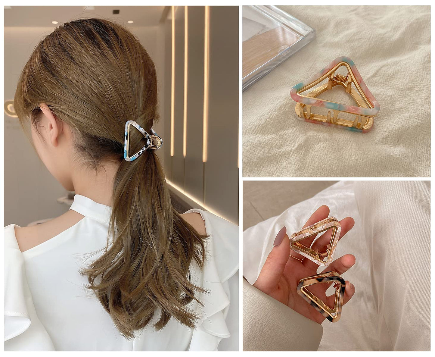 Yusier 6 PCS Small Hair Claw Clips 2 Inch Acetate Hair Jaw Clips 6 Colors Fashion Leopard Claw Hair Clips for Women Girls Beauty & Personal Care Yusier